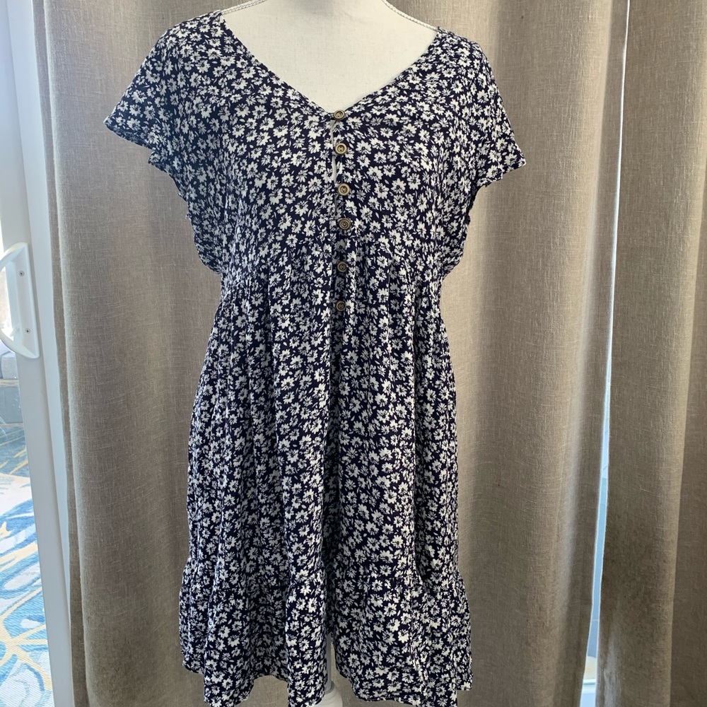 navy blue flower dress